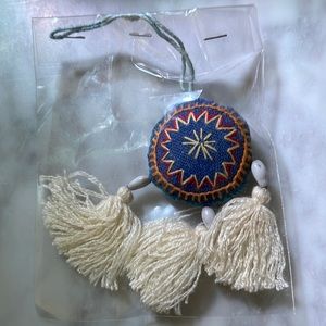 Mini pillow cushion tassel charm - new, hand made from Thailand